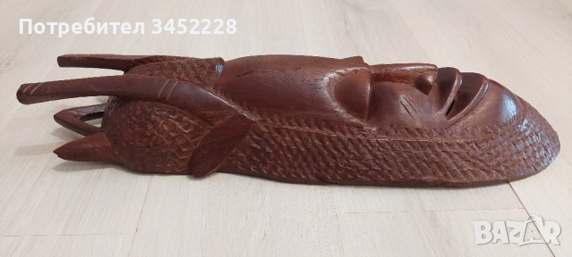 дърворезба масив Африка ръчна изработка за ценители 60см, снимка 2 - Декорация за дома - 51942233