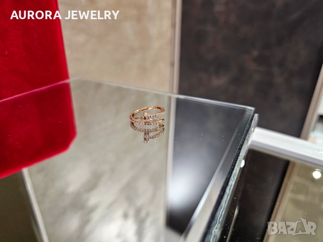 CARTIER Nail Juste un Clou Rose Small Paved Diamonds Пръстен Пирон, снимка 8 - Пръстени - 52854825