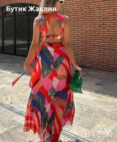 Дълга шифонена рокля , снимка 2 - Рокли - 53919127