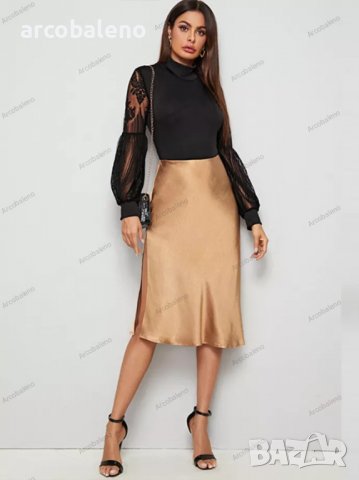 Дамско модно боди с дълъг ръкав с дантелени шевове , снимка 3 - Корсети, бюстиета, топове - 39193051