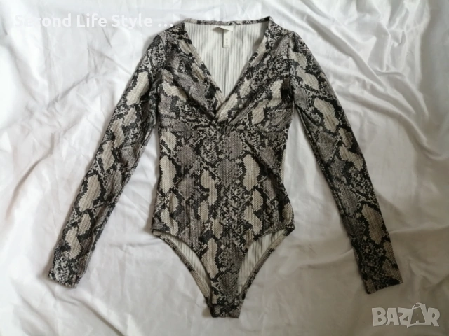H&M дамско боди змийски принт р-р XS
