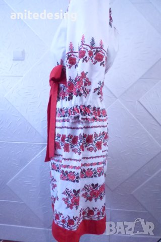 Рокля с етно мотиви ,голи рамене, снимка 8 - Рокли - 39828654