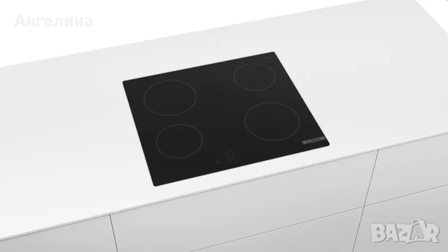  Готварски плот, Bosch PKE61RAA2E, SER2, Electric cooktop, 60 cm, 4 zones, black, surface mount with, снимка 4 - Котлони - 51244765