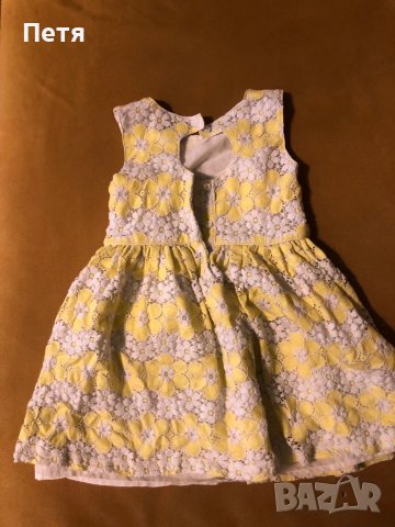 George Дантелена рокля за момиче - жълто и бяло, снимка 4 - Детски рокли и поли - 37523184