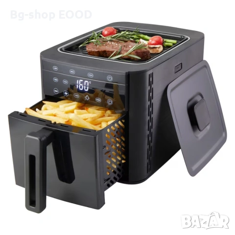 ПРОМО!! Фритюрник Air Fryer с Грил T& G Best Cooking 32852A, 2в1, 4.3L, 1500+500W