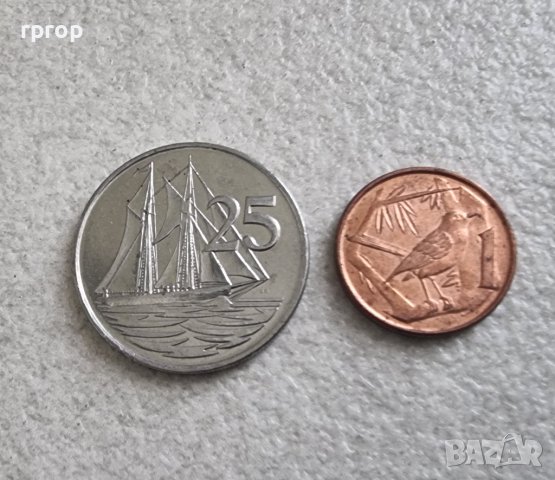 Монети. Кайманови острови. 1 и 25 цента. 2 бр.