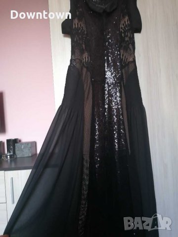 DOLCE DOMENICA уникална дълга рокля #пайети #мрежа #размер М, снимка 9 - Рокли - 29649077