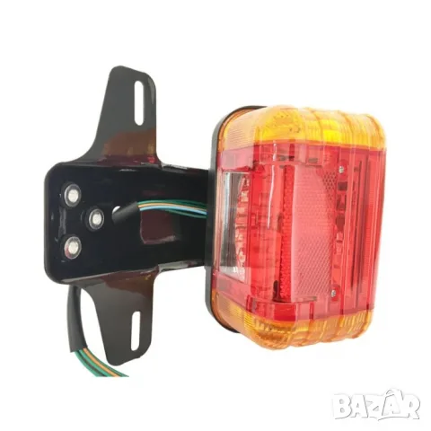Правоъгълен стоп за мотор 12V с монтажни отвори 10.5 cm, снимка 2 - Аксесоари и консумативи - 55866027