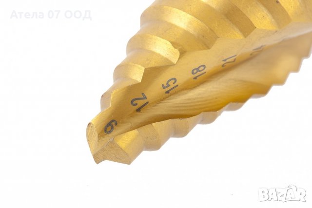 Свредло за метал стъпаловидно 9-12-15-18-21-24-27-30-33-36 мм, HSS, тристенна опашка MTX, снимка 3 - Други инструменти - 29865909