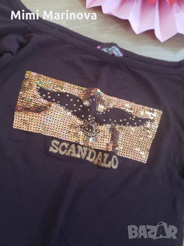 Къс топ с пайети Scandalo, снимка 2 - Блузи с дълъг ръкав и пуловери - 31687126