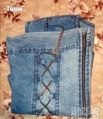 ZOLA Оригинал Нова Дамска Дънкова Риза с Цип М, снимка 5 - Ризи - 50775687