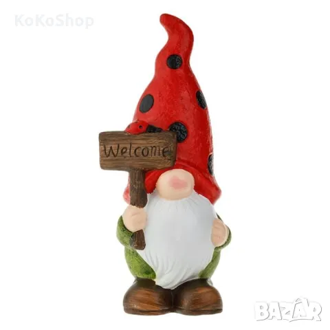 Градинско джудже-14x10x30 см./декоративно градинско джудже/керамична градинска декорация, снимка 3 - Градински мебели, декорация  - 49859599