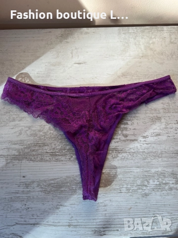 Лилави прашки с дантела и панделка със сребристо сърце М размер 💜, снимка 4 - Бельо - 52402207