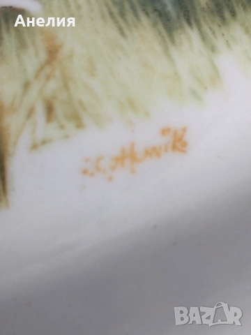 Плато с ловни сцени, масивно! , снимка 2 - Чинии - 51798883