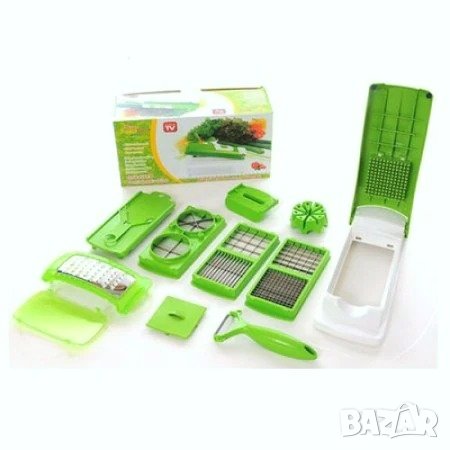 Ново Кухненско ренде 10 в 1 - Nicer Dicer Plus, комплект с приставки, снимка 4 - Прибори за хранене, готвене и сервиране - 39632951