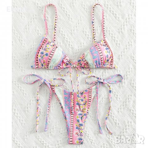 Бански костюм от 2 части розов