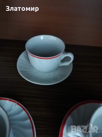 БГ сервиз за кафе с чайник, каничка за мляко и 6 чаши с чинийки, снимка 5 - Сервизи - 37142382