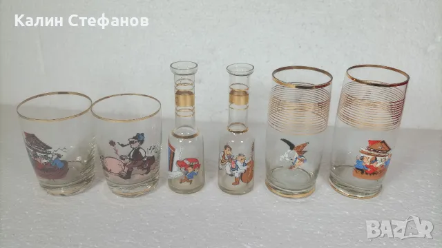 Ретро, по две юзчета, две чаши безалкохолно, 2 чаши алкохол, снимка 1