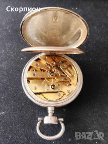 Швейцарски джобен часовник с посребрени капаци 1905г. - 10 РУБИНА, снимка 15 - Джобни - 48925860