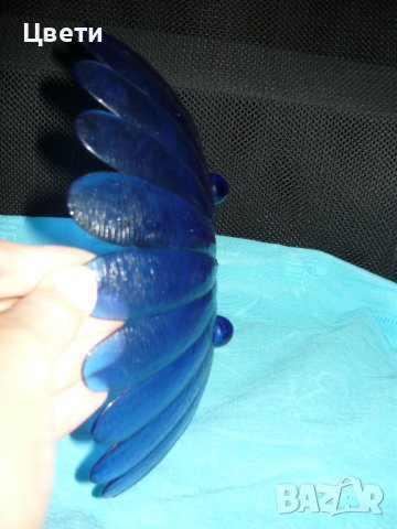 2 финни фруктиери от кристално стъкло в синьо - 25 лв. всяка, снимка 15 - Чинии - 40842517