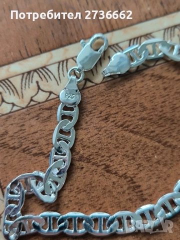 Сребърна гривна " Mariner", снимка 5 - Гривни - 52479930