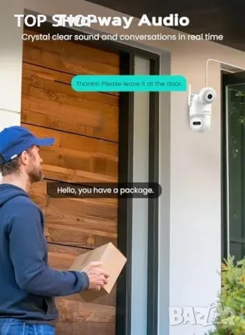 Нова 3K/6MP WiFi външна камера с автоматично проследяване и двупосочен звук, снимка 7 - IP камери - 49498240