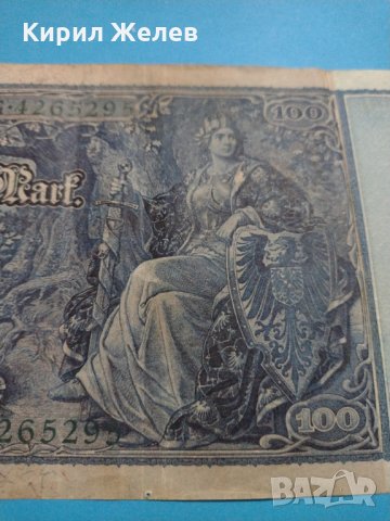 Райх банкнота - 100 марки 1910 година Германия зелен печат за колекция - 18896, снимка 9 - Нумизматика и бонистика - 31186592