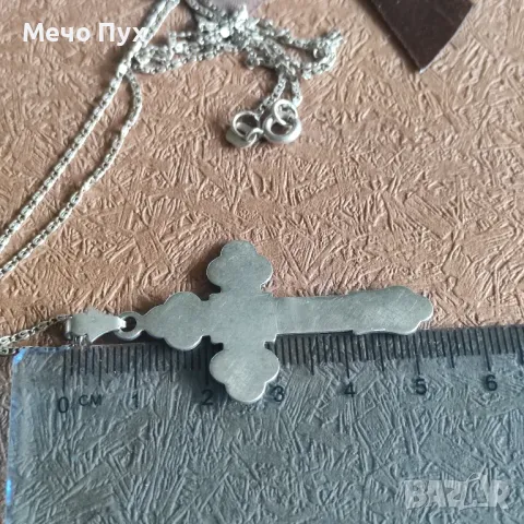 Сребърен синджир с Кръст (317), снимка 4 - Колиета, медальони, синджири - 48835580