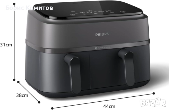 Двоен фритюрник без масло Philips Airfryer Series 3000 NA351/00, снимка 3 - Фритюрници - 52527624