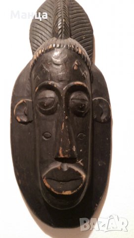 Африканска маска БАУЛЕ, снимка 2 - Антикварни и старинни предмети - 30921395