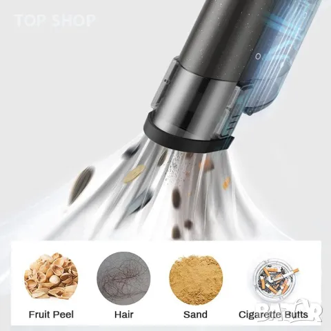 Мощна ръчна автомобилна прахосмукачка Безжична 15KPa за дома офиса 160w, снимка 7 - Прахосмукачки - 49064951