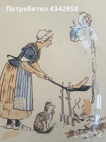 Винтидж фаянсова чиния Sarreguemines France – Enfants Richardг., снимка 4 - Антикварни и старинни предмети - 52374629