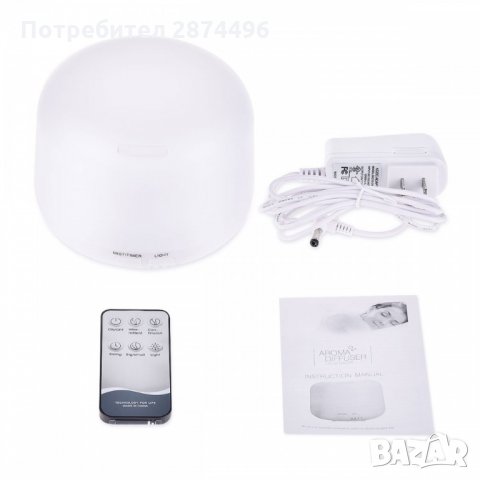 2560 Арома дифузер/овлажнител за въздух 300 и 500 мл с дистанционно, снимка 7 - Други стоки за дома - 35159213