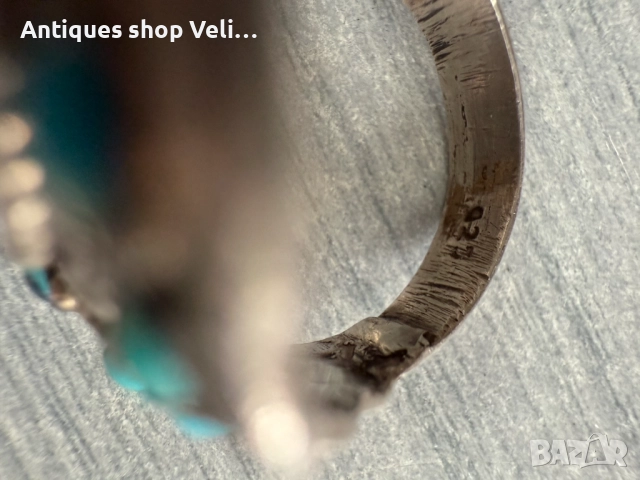 Сребърен пръстен с тюркоаз №7537 , снимка 4 - Пръстени - 52207675