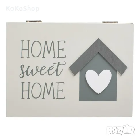 Декоративна кутия Home sweet home 24x10x7 см. дървена кутия за декорация, снимка 3 - Декорация за дома - 50336363