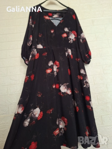 СТРАХОТНА РОКЛЯ НА ЦВЕТЯ 2XL-3XL, снимка 2 - Рокли - 51637260