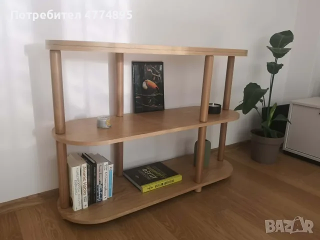 Нова дизайнерска етажерка Mørteens Ticonic / Home24 / дъбов фурнир, снимка 4 - Етажерки - 56058600