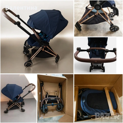 Cybex Mios 2-в-1 Детска количка Nautical Blue с шаси Rosegold, снимка 2 - Детски колички - 54247042