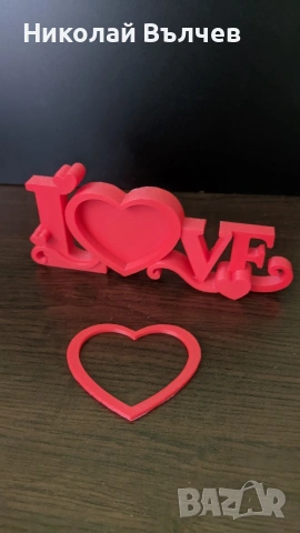 Дизайнерска интериорна декорация "LOVE" в червено, снимка 2 - Романтични подаръци - 53350614