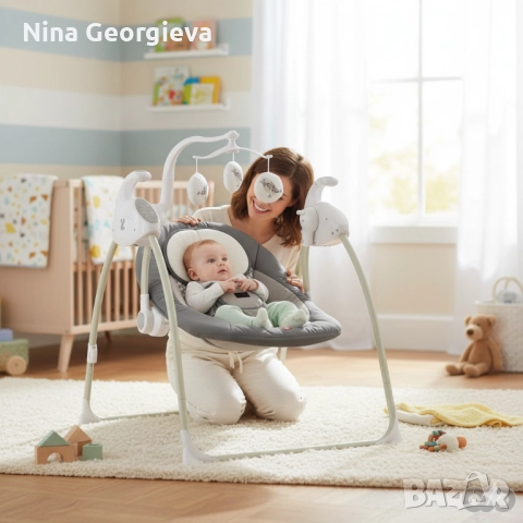 Електрическа люлка за бебе Zizito Hana, снимка 3 - Детски люлки - 51913111