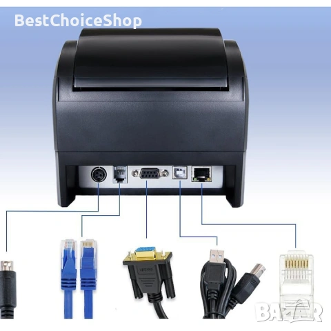 Термален фискален принтер vretti – 80mm , ESC/POS USB/Serial/LAN, Високоскоростен 300 mm/s, снимка 7 - Принтери, копири, скенери - 54350850