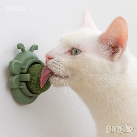 Котешка играчка за стена с въже и топче_1256491