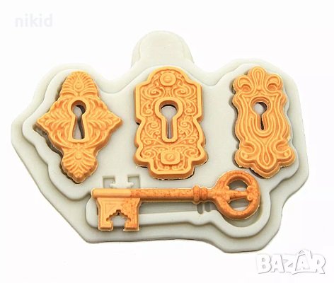 3 Масивни ключалки и ключ силиконов молд форма декорация украса фондан торта мъфини и др, снимка 3 - Форми - 25346099
