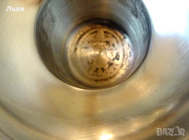 Едуардиански калаен свещник 230 гр. , снимка 4 - Антикварни и старинни предмети - 54160453