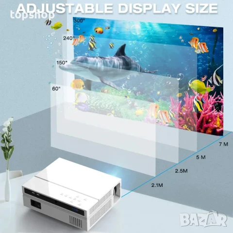 НОВ,ПЪЛЕН КОМПЛЕКТ, ТЕСТВАН, ПЕРФЕКТЕН проектор TOPVISION T26L, Native 1080P Full HD, 7500 Lumen..., снимка 2 - Плейъри, домашно кино, прожектори - 50501568