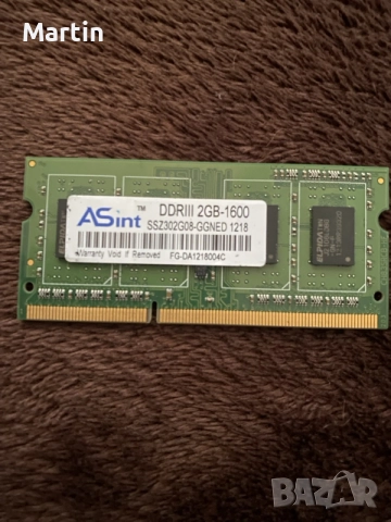 RAM ASint - Elpida за лаптоп 2GB DDR3 1600 MHz