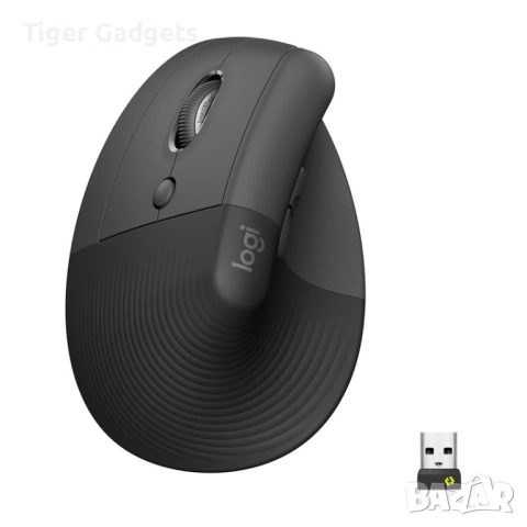 Logitech Lift Vertical лява ергономична мишка, безжична, тиха
