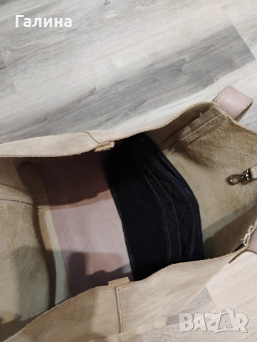 Голяма чанта от естествен велур, снимка 5 - Чанти - 52297434