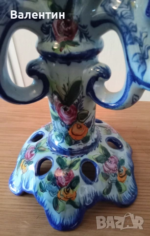 Порцеланов свещник за 3 свещи, снимка 3 - Други - 54164306