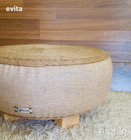 Табуретка/пуф. Ръчна изработка!, снимка 12 - Дивани и мека мебел - 33842705